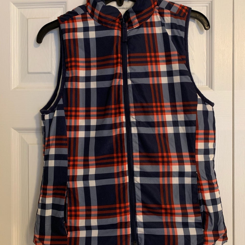 Kensie Plaid Reversible Vest